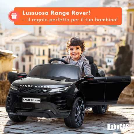 Range Rover Evoque elettrica per bambini MP3 nera
