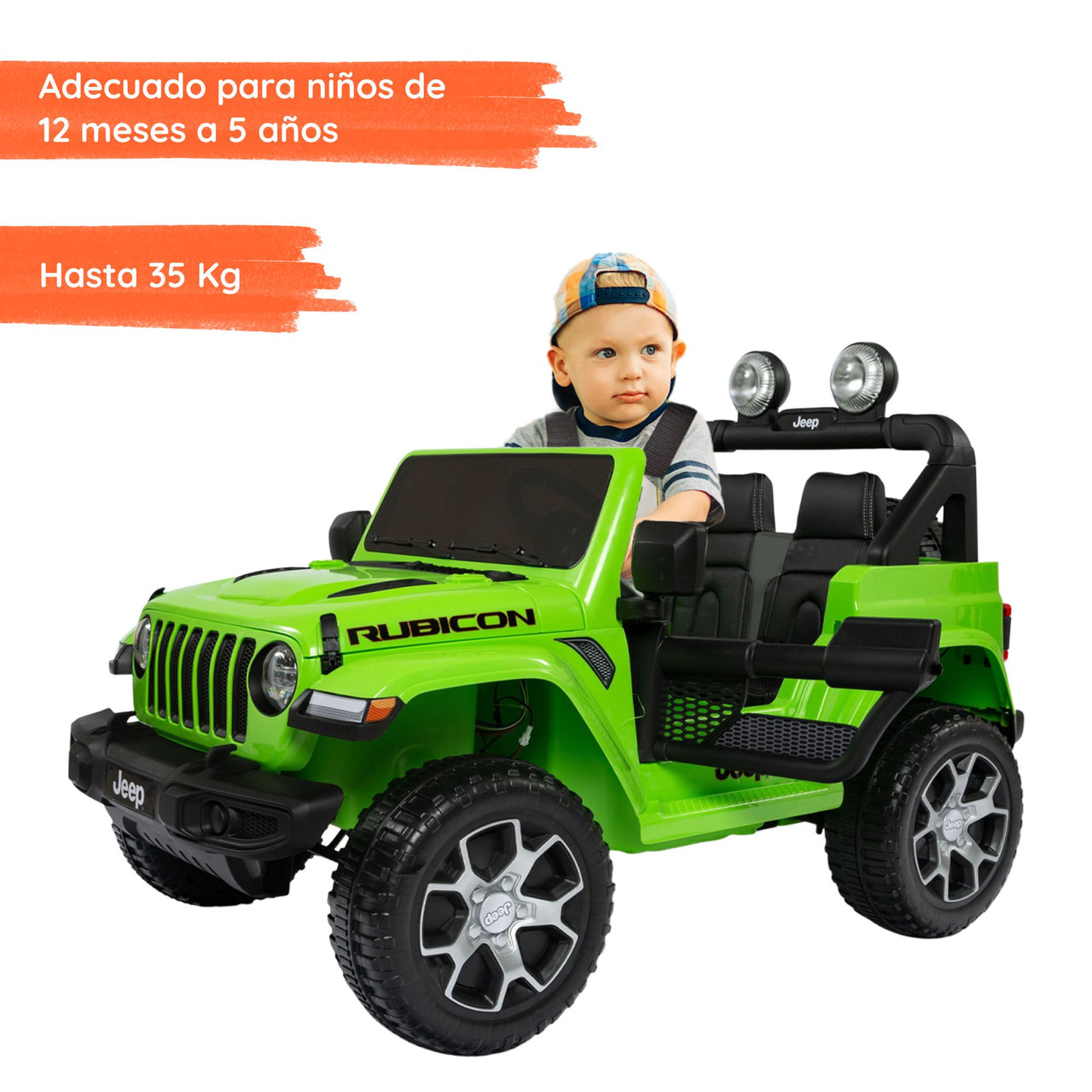 Jeep Wrangler Verde con niño#color_verde