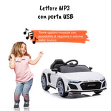 Audi R8 Sport elettrica per bambini MP3#colore_bianco