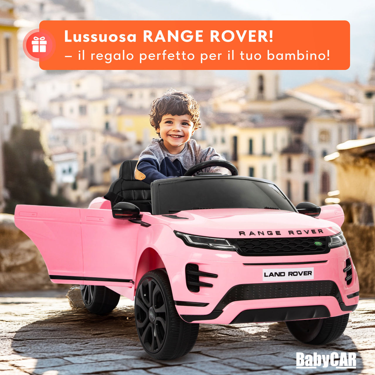 Range Rover Evoque elettrica per bambini MP3 rosa