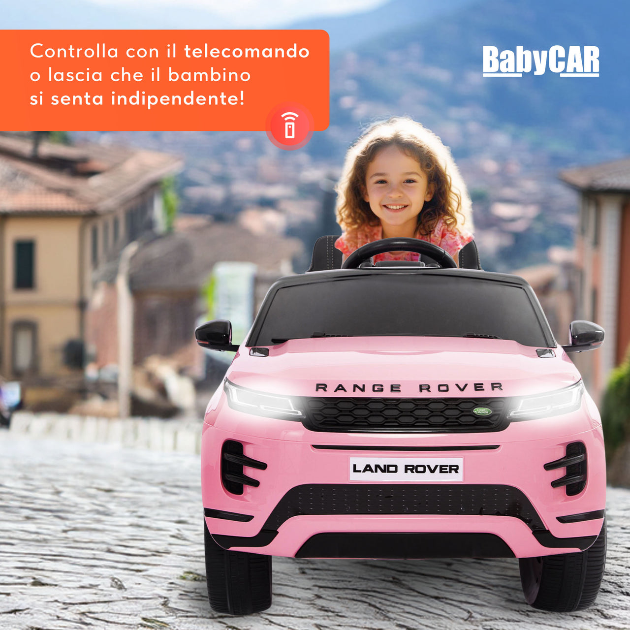 Range Rover Evoque elettrica per bambini MP3 rosa
