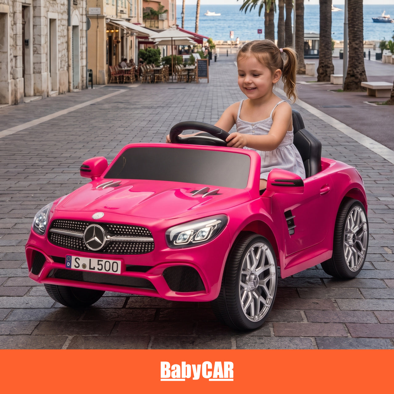 Mercedes SL 500 elettrica per bambini rosa