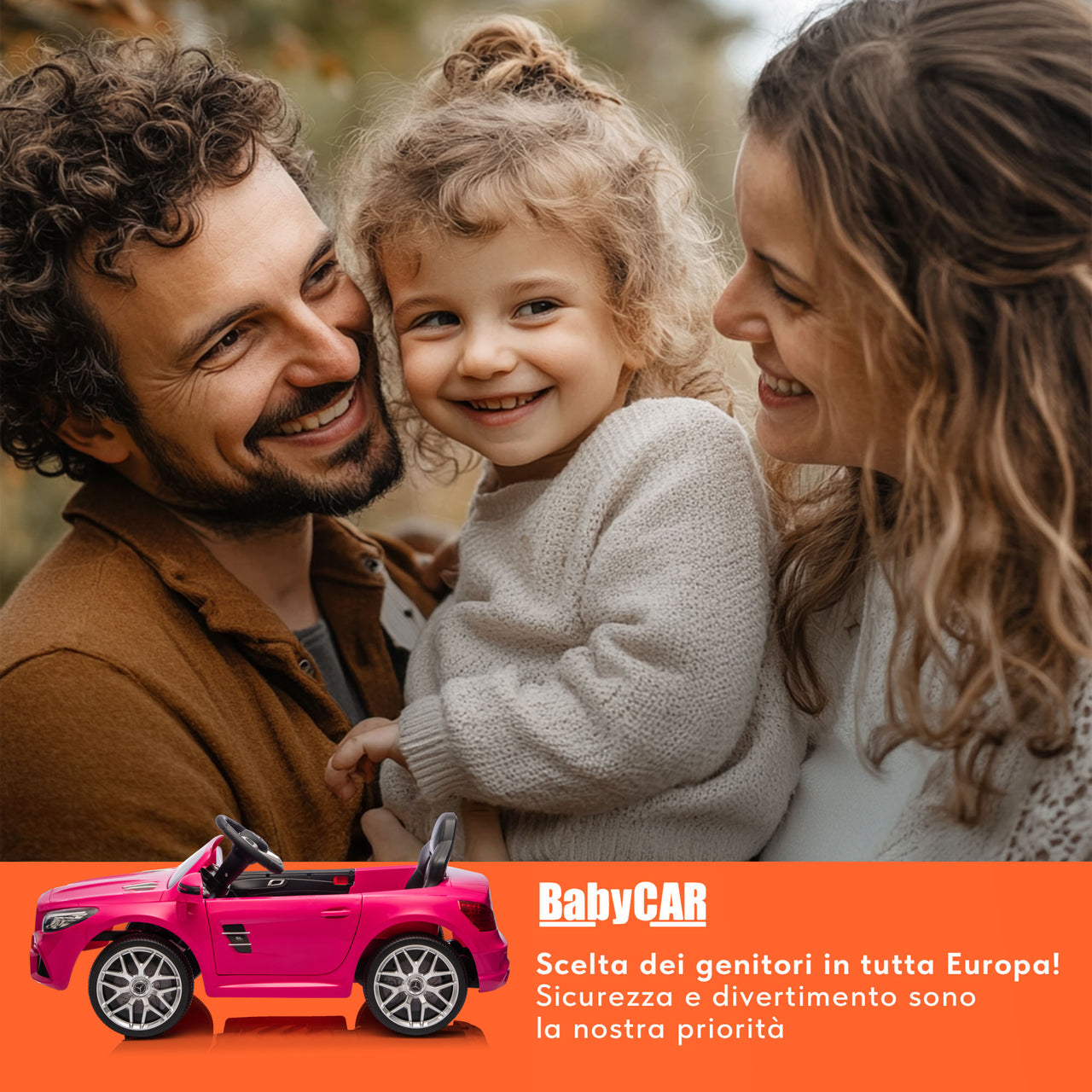 Mercedes SL 500 elettrica per bambini rosa