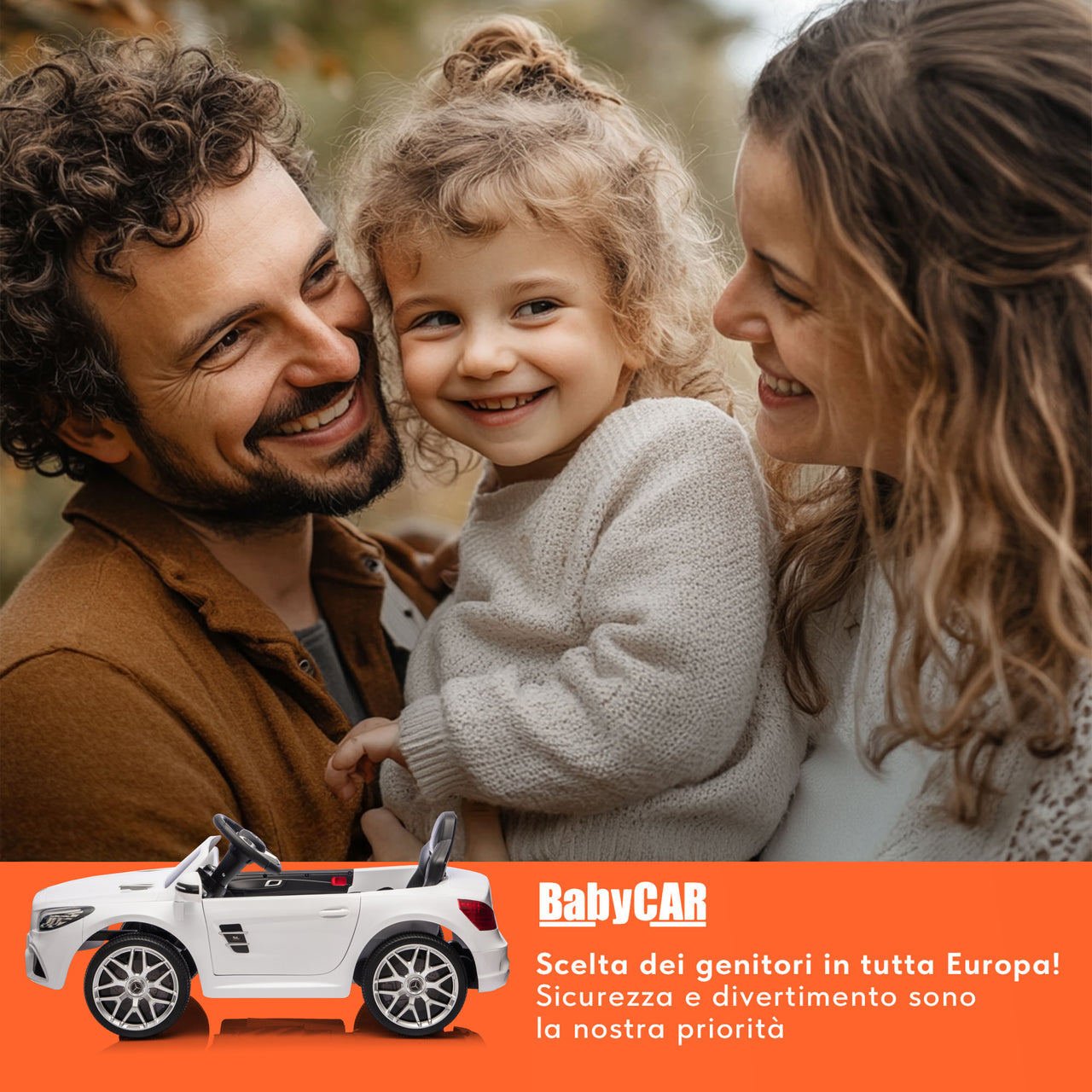 Mercedes SL 500 elettrica per bambini bianca