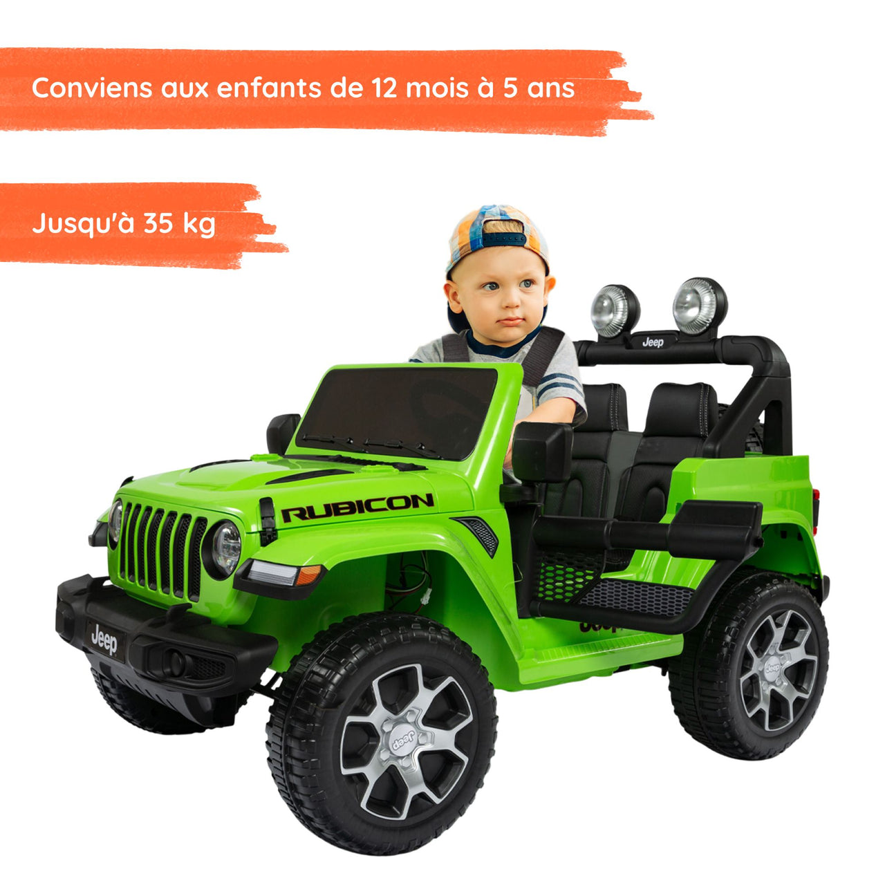 Jeep Vert avec enfant#couleur_vert