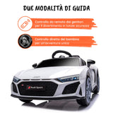 Audi R8 Sport elettrica per bambini telecomando#colore_bianco