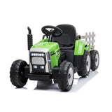 Trattore con rimorchio elettrico per bambini verde