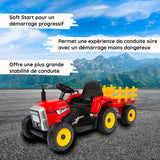 Tracteur electrique avec remorque rouge soft start#couleur_rouge