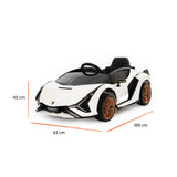 Lamborghini Sian elettrica per bambini dimensioni#colore_bianco