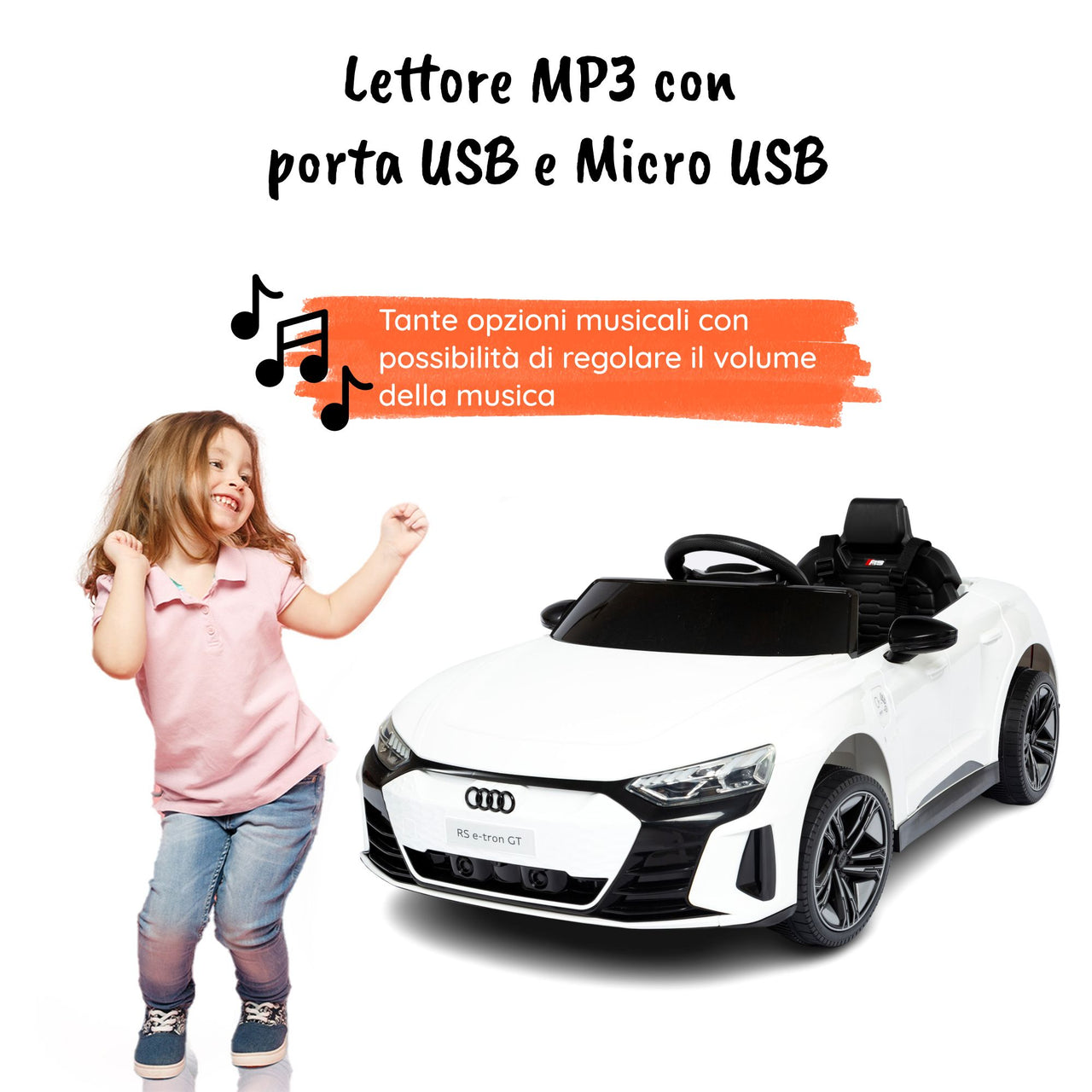 Audi RS eTron GT elettrica per bambini a 12V BabyCar
